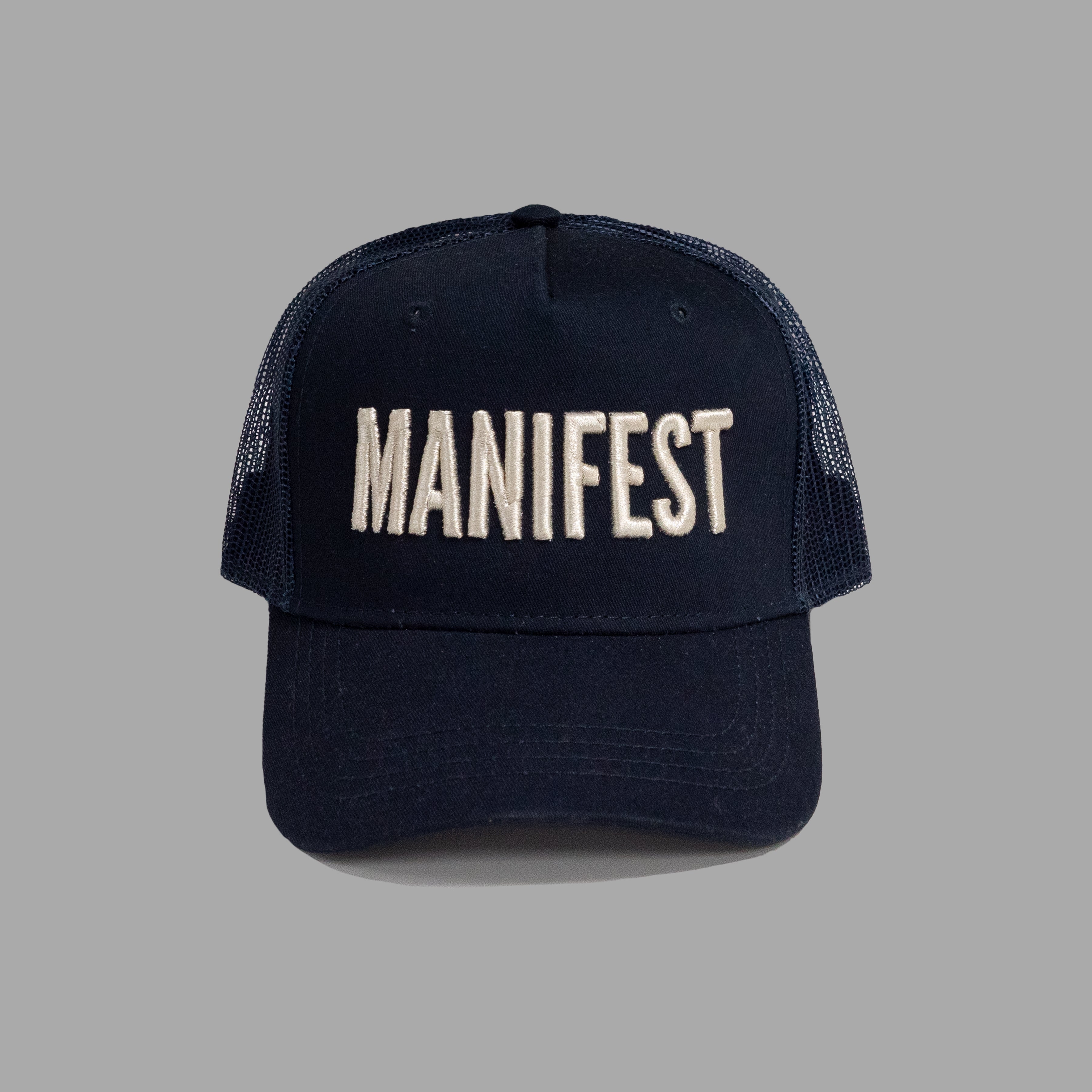 'MANIFEST' Snapback Cap - Navy